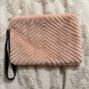 Elegant Pink Faux Fur Clutch